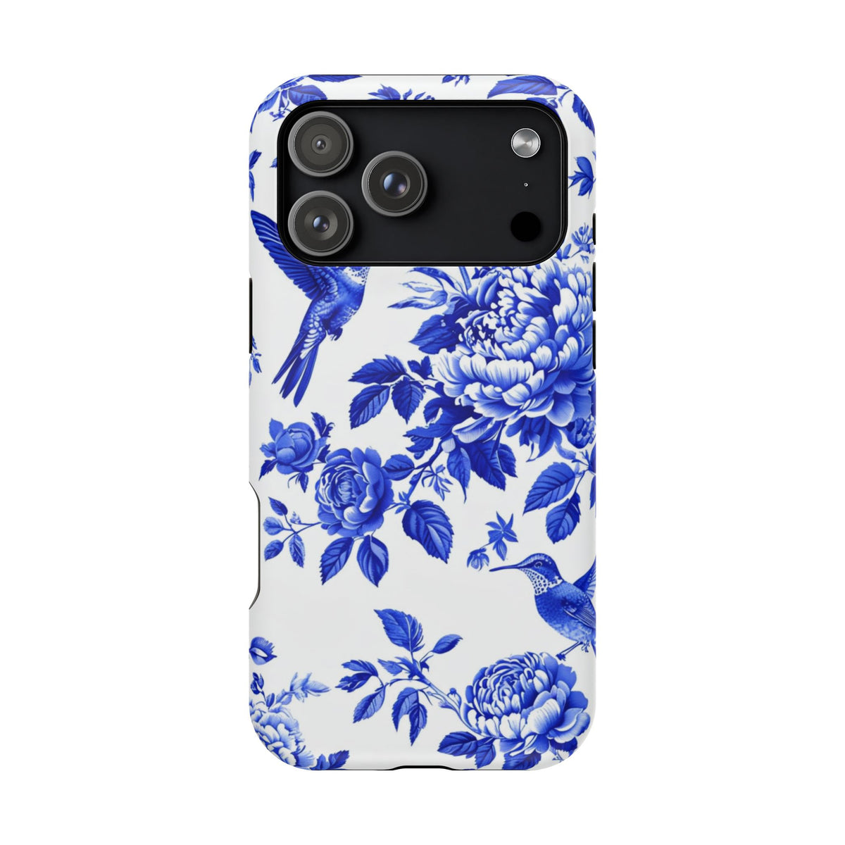 Blue Floral Bird Magnetic Phone Case, alternate view