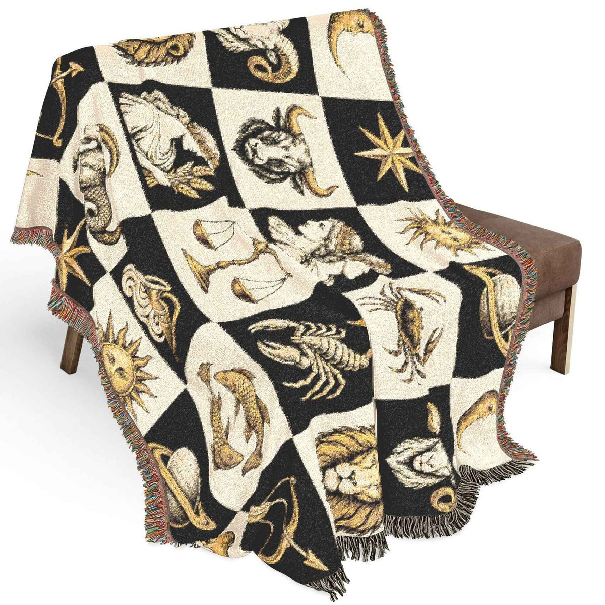 Zodiac Checkerboard Woven Blanket