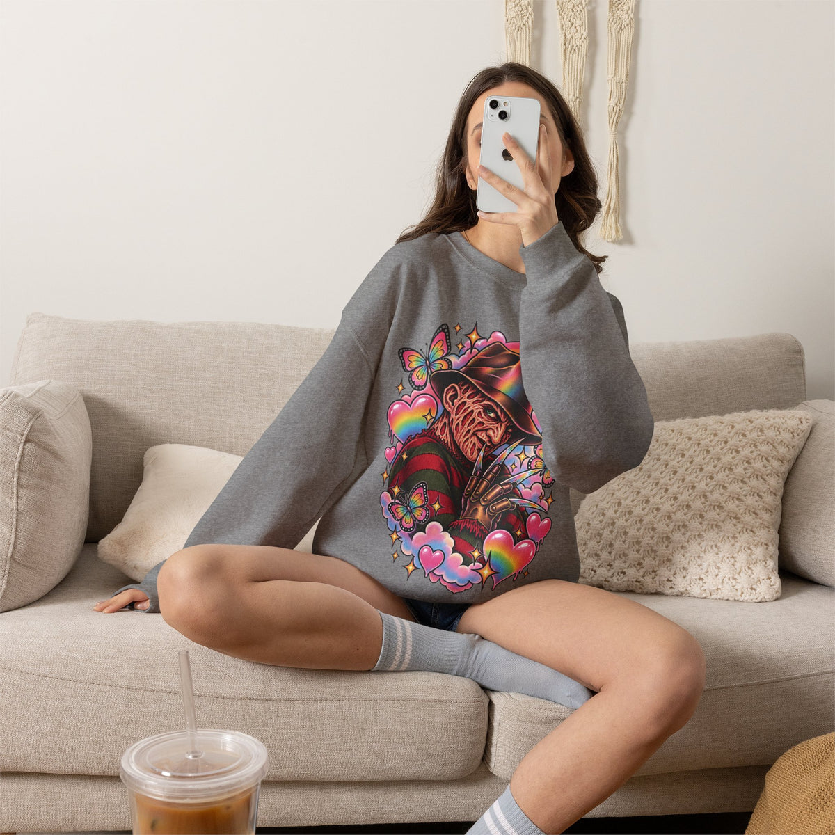 Freddy Krueger Rainbow Crewneck Sweatshirt