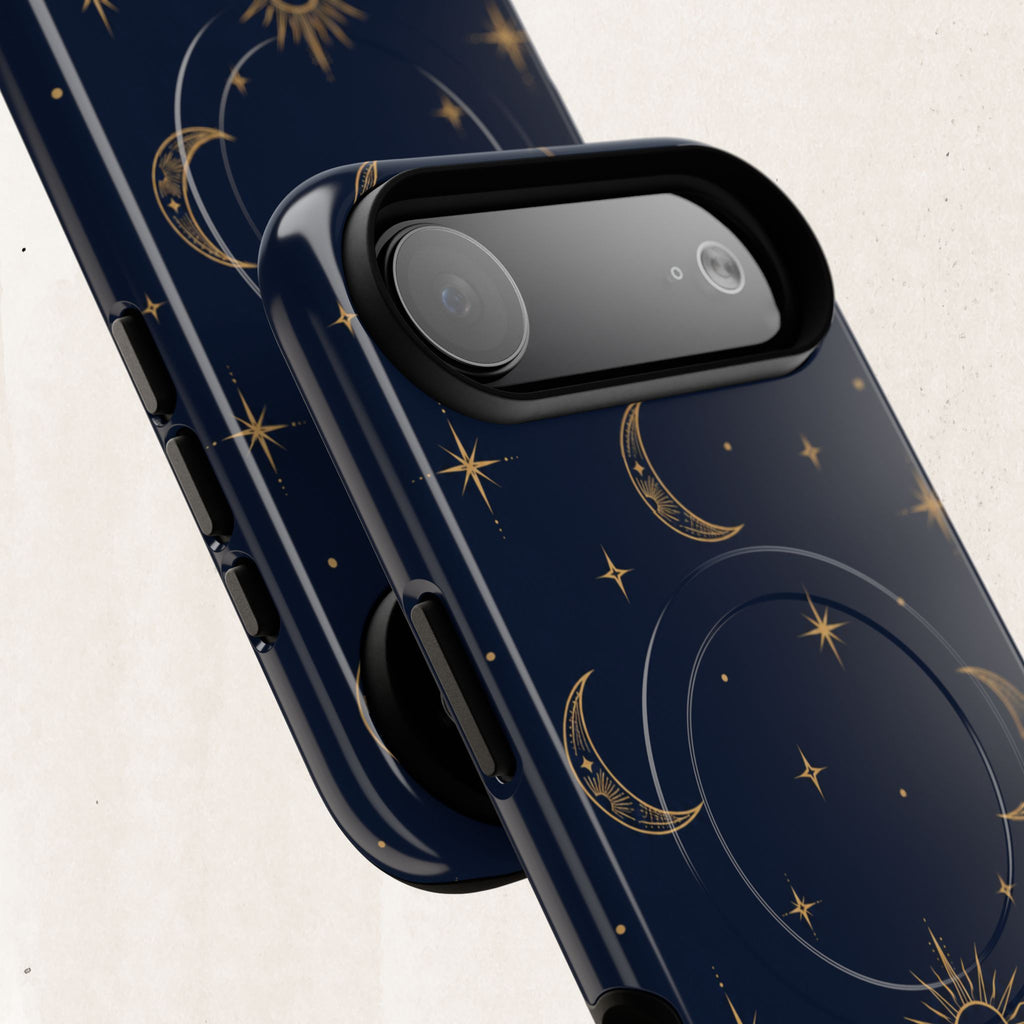 Magnetic Phone Case — Celestial Moon & Stars Tough Protective Cover