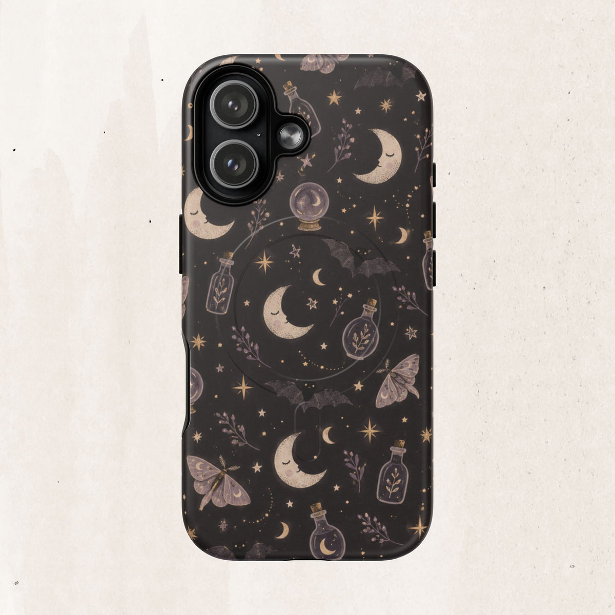 Moon & Moth Magnetic Phone Case — Celestial Protective Tough Case