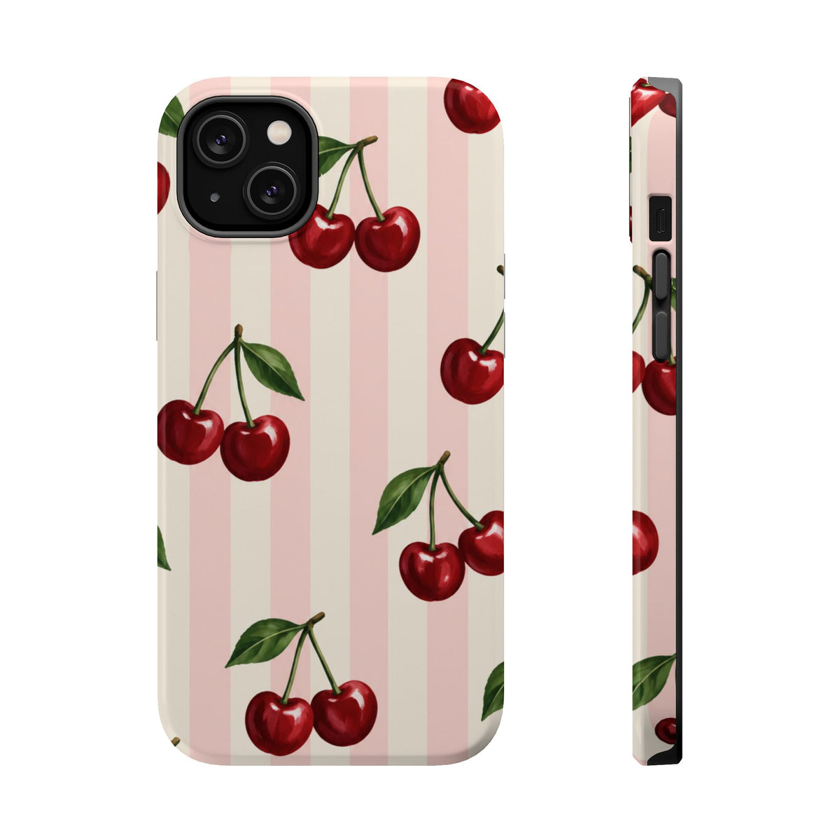 Cherry Stripe Magnetic Phone Case, alternate view