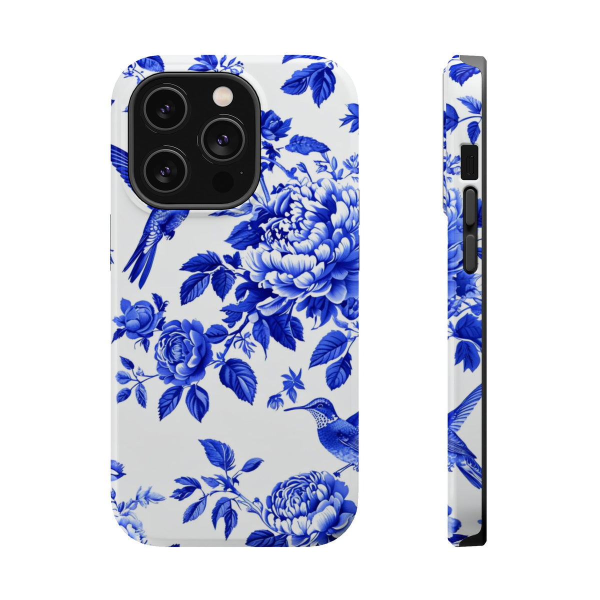 Blue Floral Bird Magnetic Phone Case, alternate view