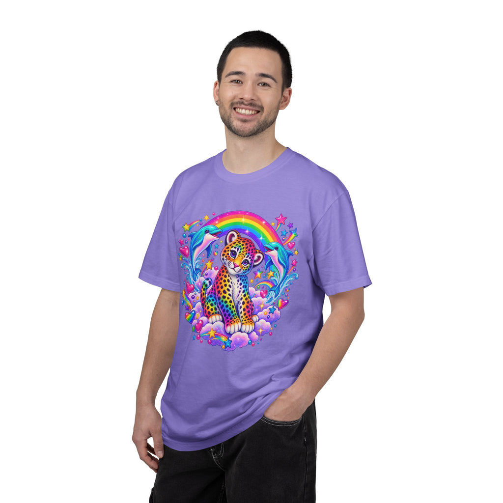Lisa Frank Inspired Leopard Rainbow Tee