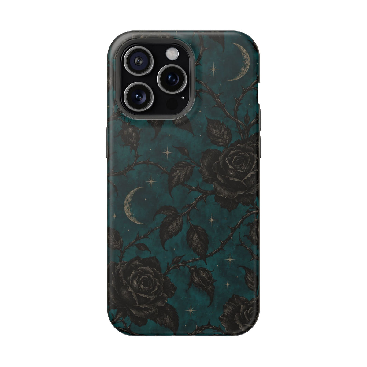 Teal Moon & Black Rose Magnetic Phone Case, alternate view