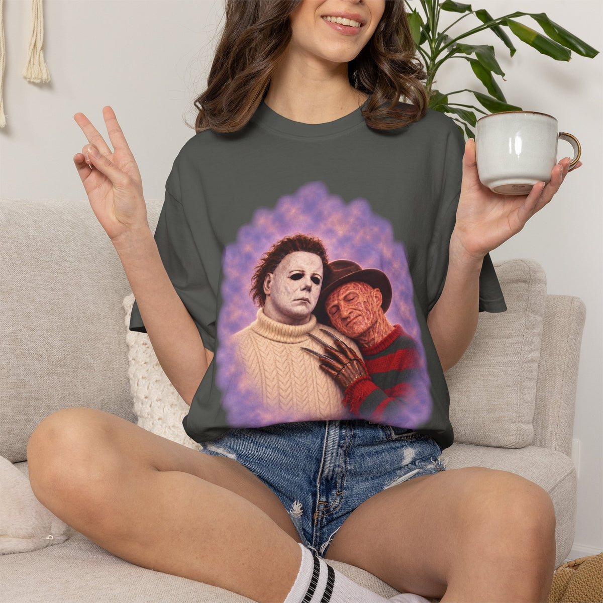 Michael Myers & Freddy Kreuger 80's Portrait Tee