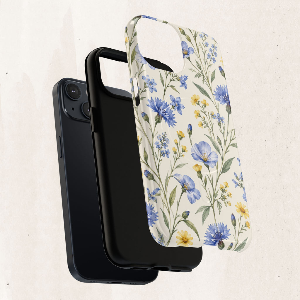Floral Blue Cornflower  Magnetic Phone Case