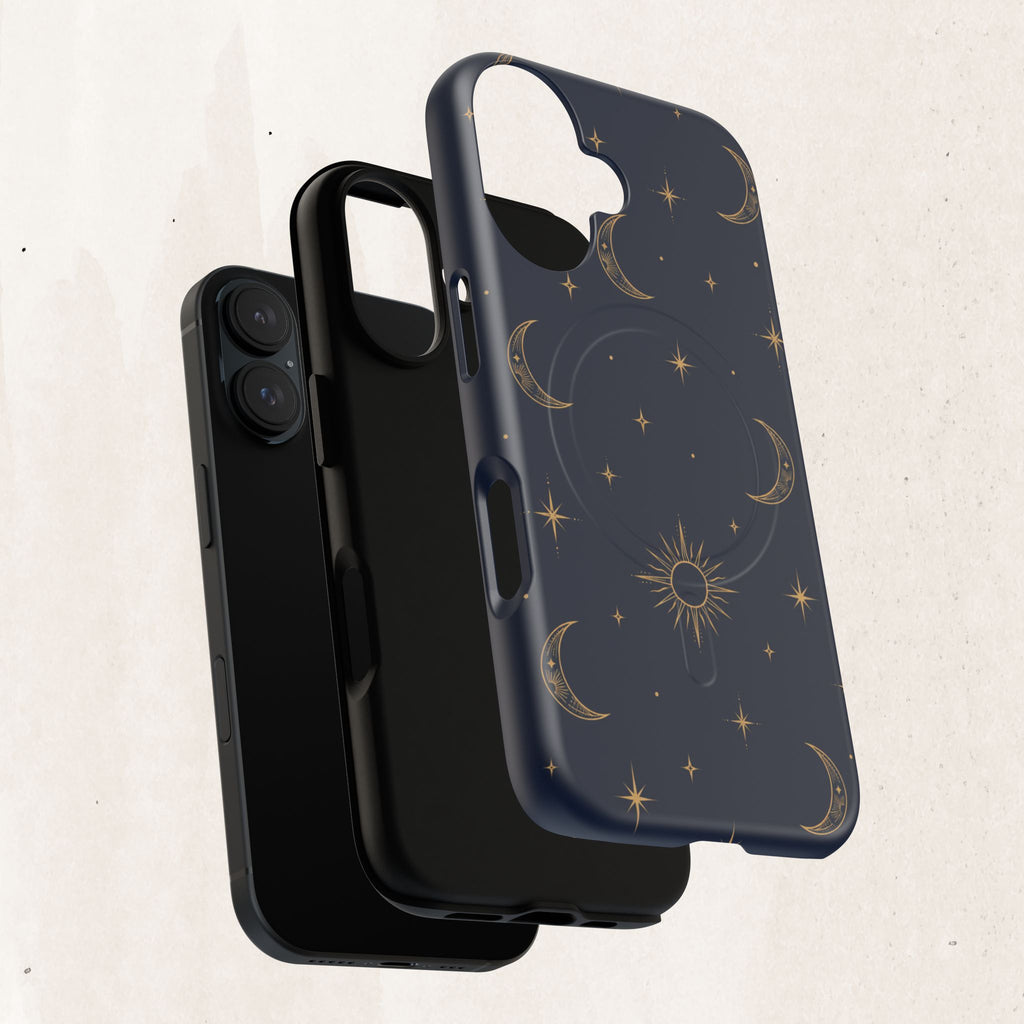 Magnetic Phone Case — Celestial Moon & Stars Tough Protective Cover