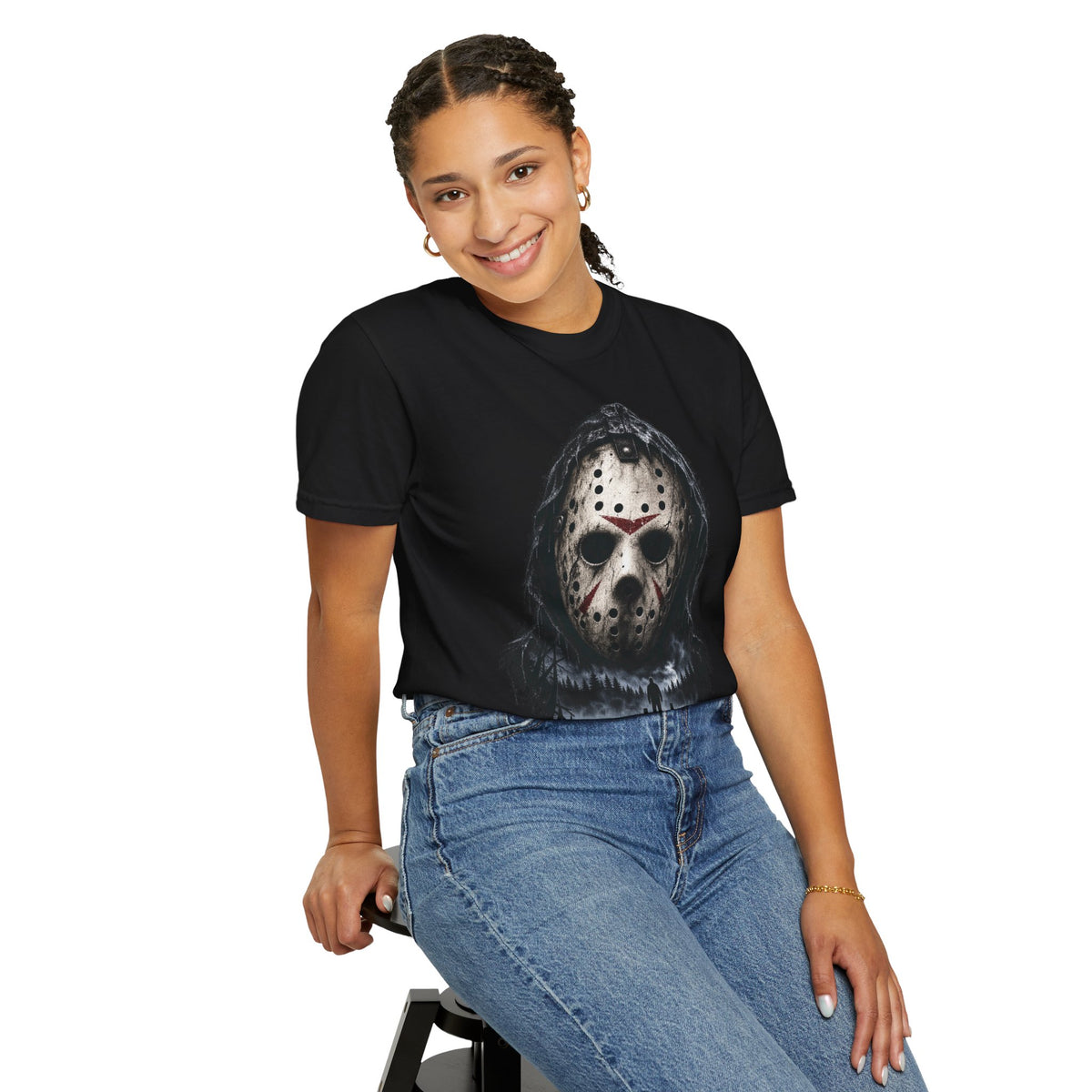 Jason Hockey Mask Lake Scene Graphic Tee