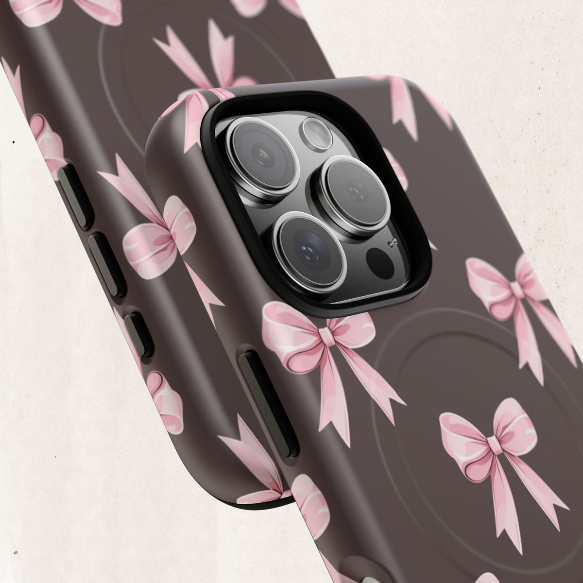 Pink Ribbon Bow Tough Magnetic Phone Case