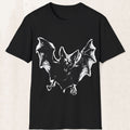 Flying Bat Graphic Tee – Vintage Gothic Bat Shirt – Black