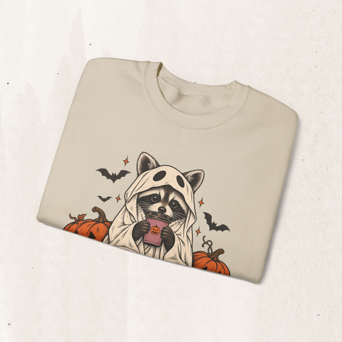 Halloween Raccoon Crewneck Sweatshirt