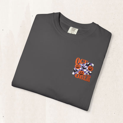 Embroidered Retro "October" Halloween Tee