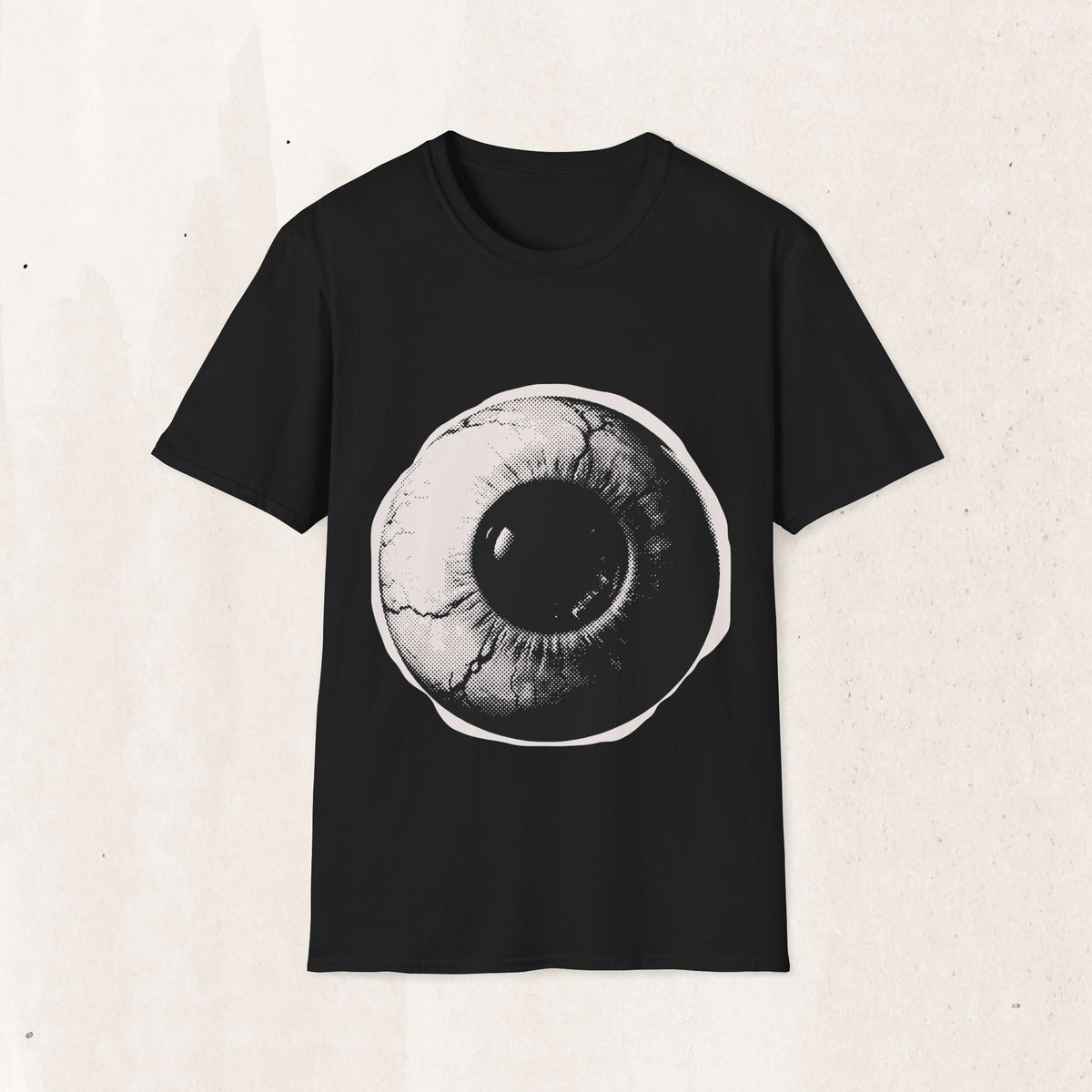 Surreal Eyeball Graphic Tee – Artsy Mid-Century Eye Shirt – Black