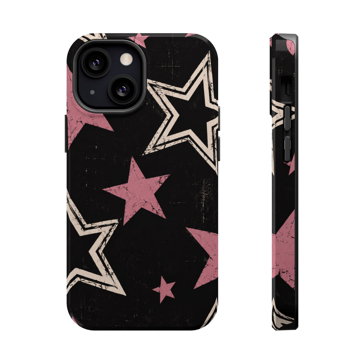 Pink Retro Stars Magnetic Phone Case, alternate view