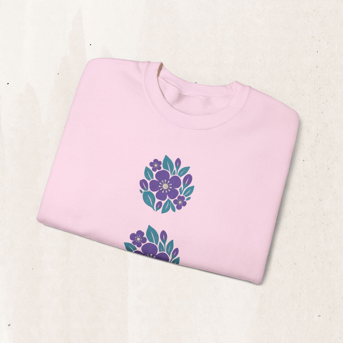 Floral semicolon suicide awareness crewneck sweatshirt in light pink