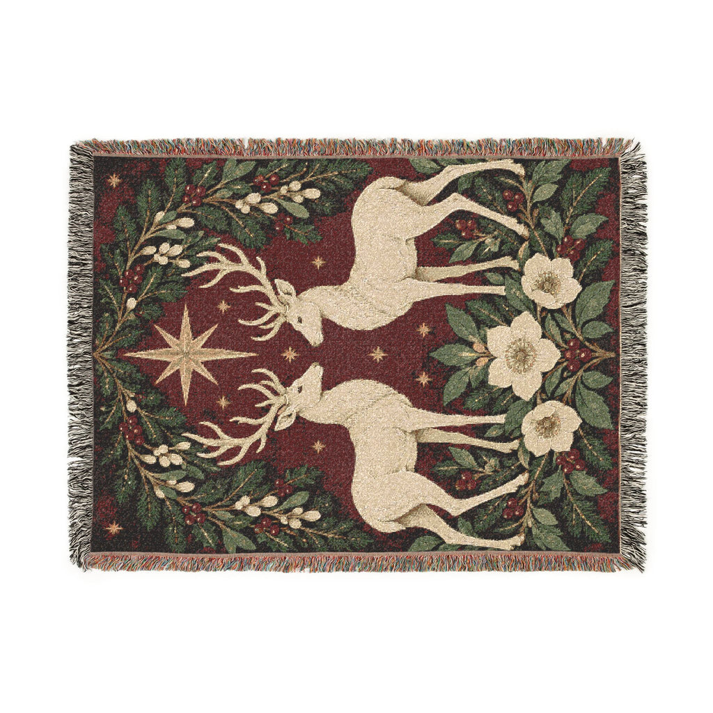Reindeer Woven Blanket Printify
