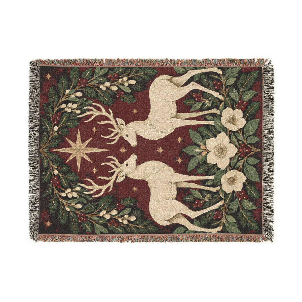 Reindeer Woven Blanket Printify
