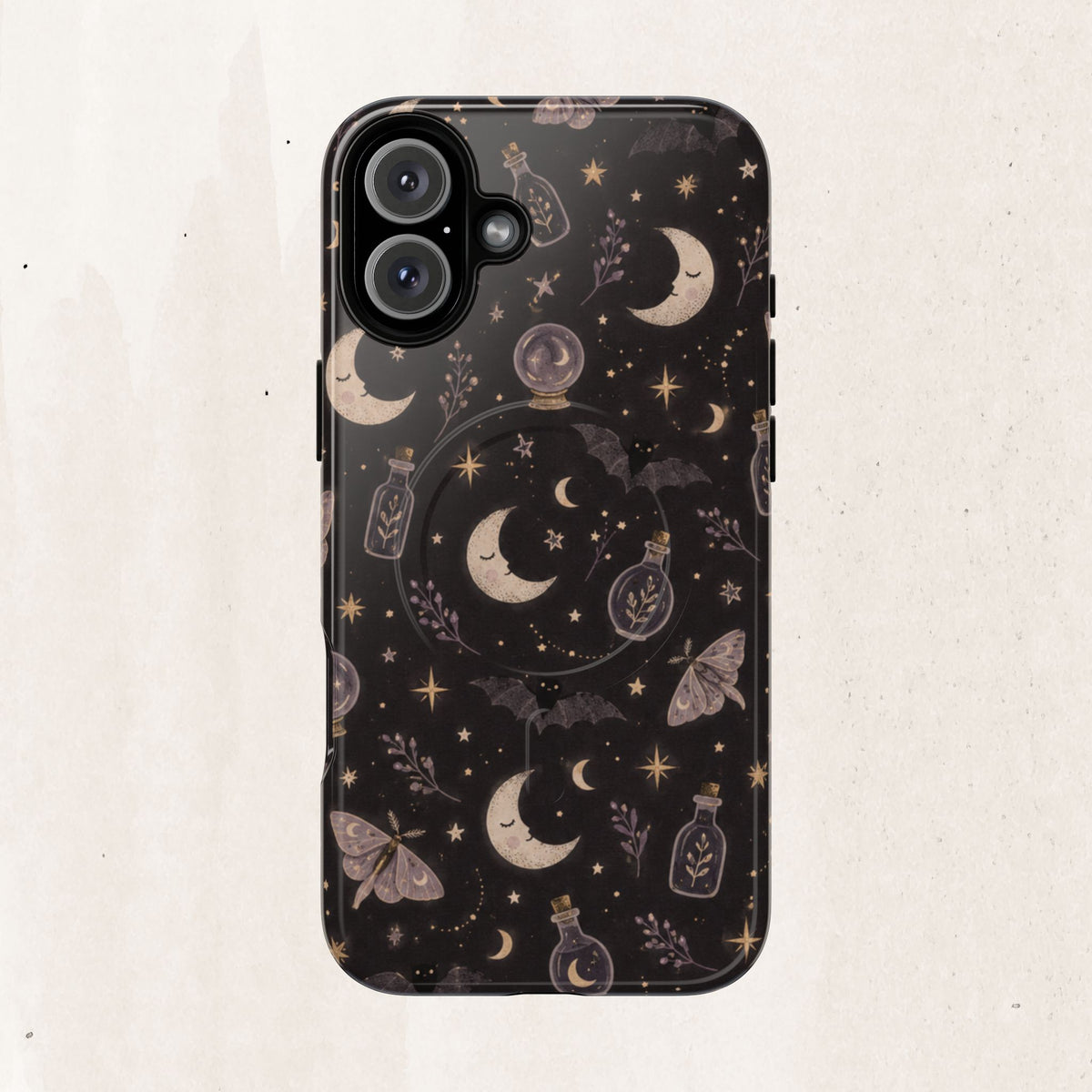 Moon & Moth Magnetic Phone Case — Celestial Protective Tough Case