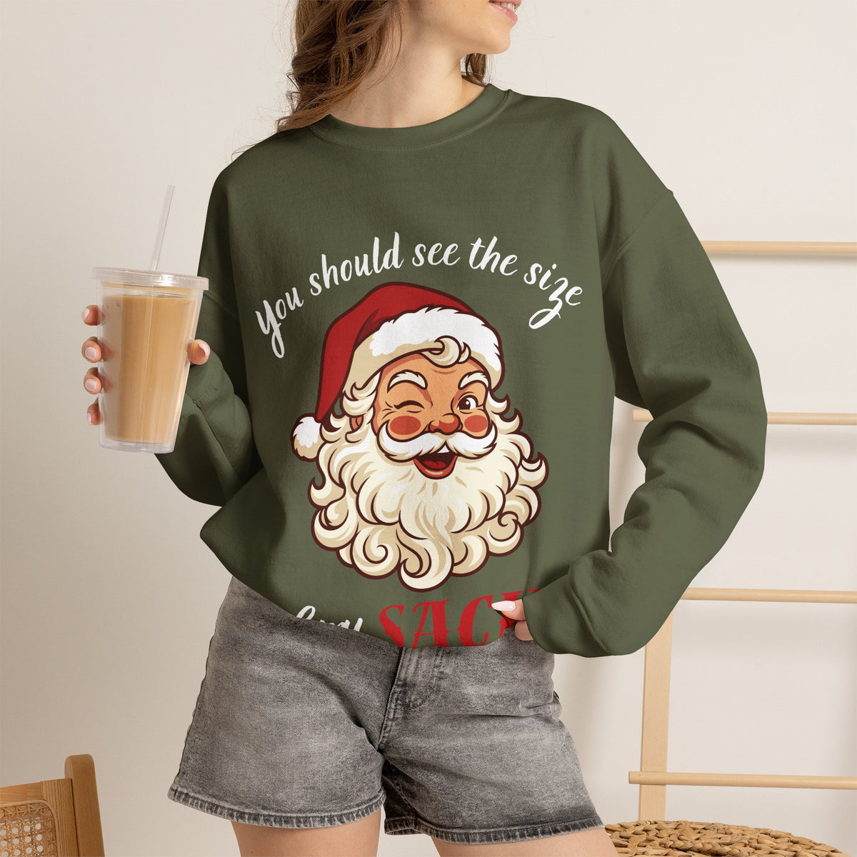 Santa Claus 'You Should See the Size of My Sack' Sweatshirt Printify