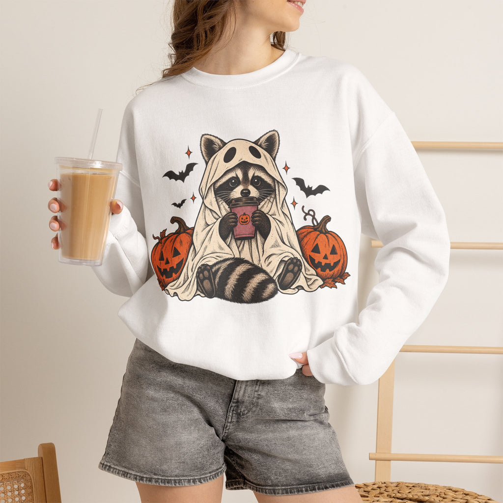 Halloween Raccoon Crewneck Sweatshirt