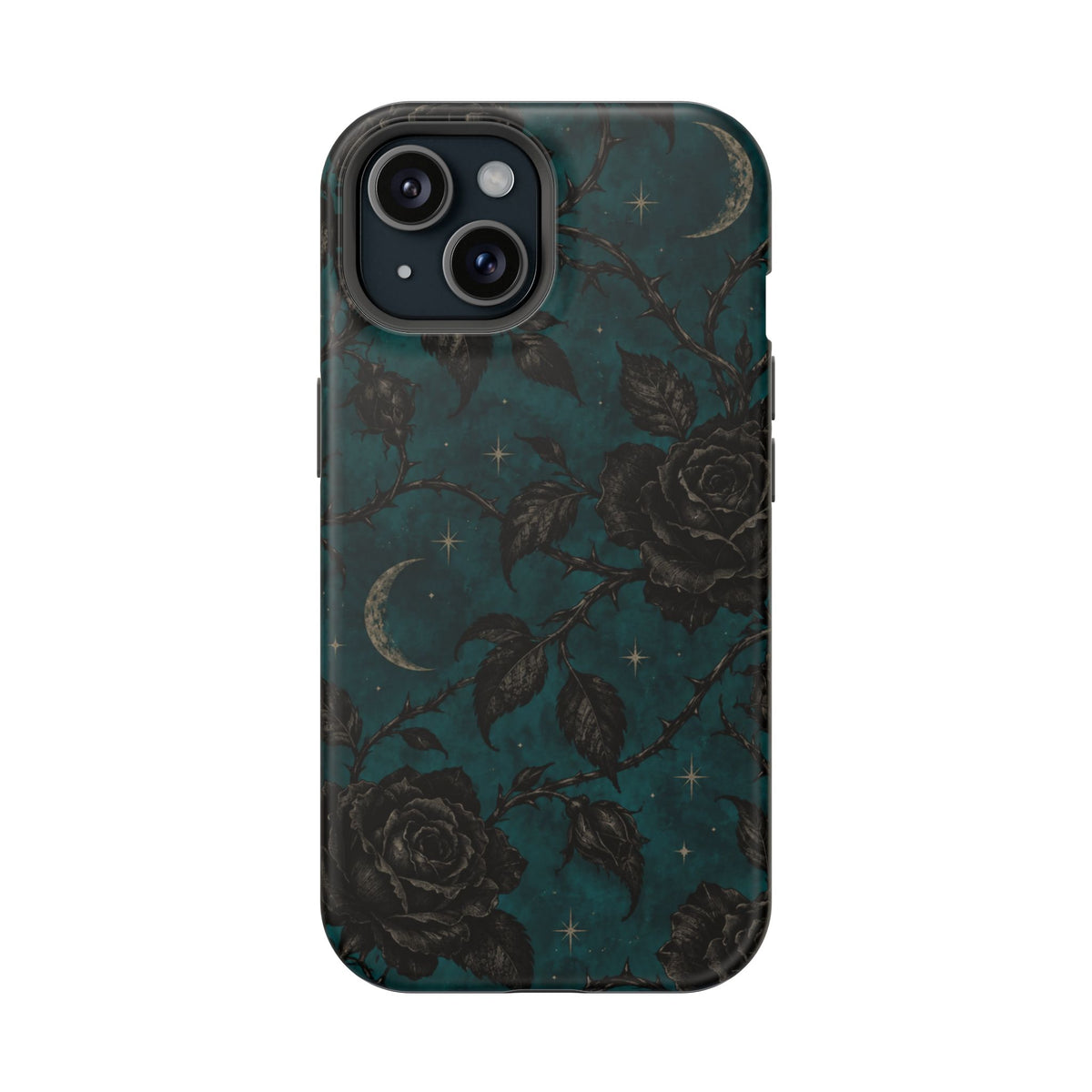 Teal Moon & Black Rose Magnetic Phone Case, alternate view