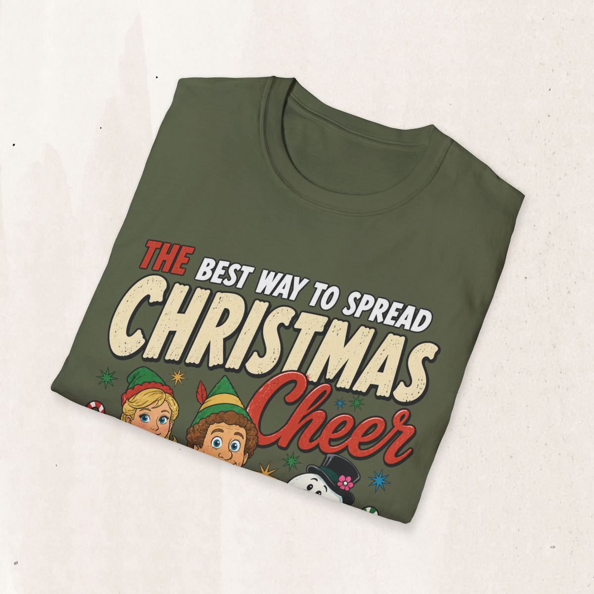 Christmas Cheer T-Shirt — "The Best Way to Spread Christmas Cheer" Retro Holiday Tee