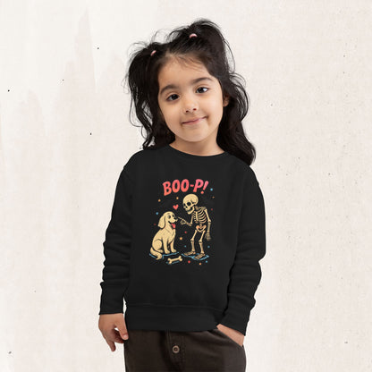 Skeleton & Puppy “BOO-P!” Toddler Sweatshirt