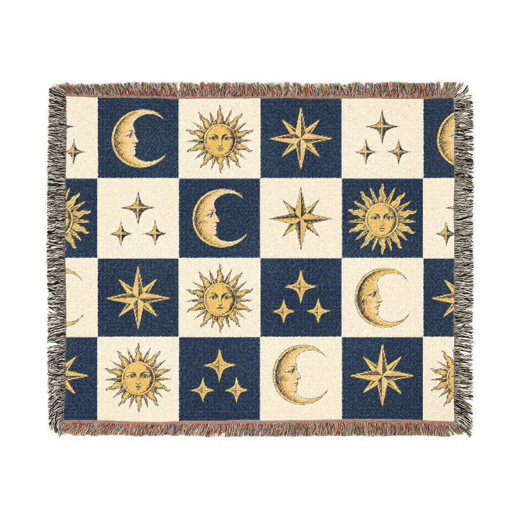 Celestial Sun & Moon Woven Blanket Printify