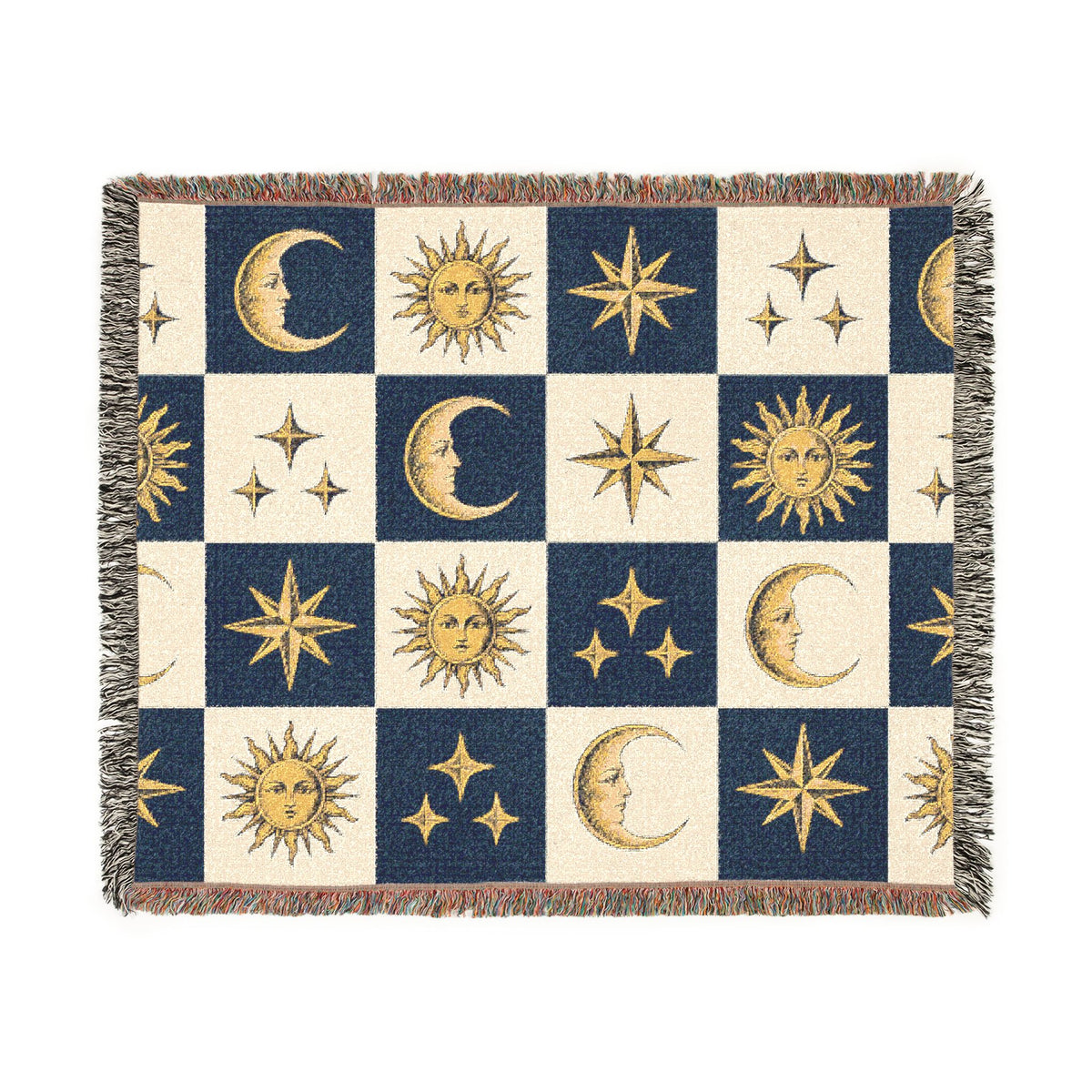 Celestial Sun & Moon Woven Blanket Printify