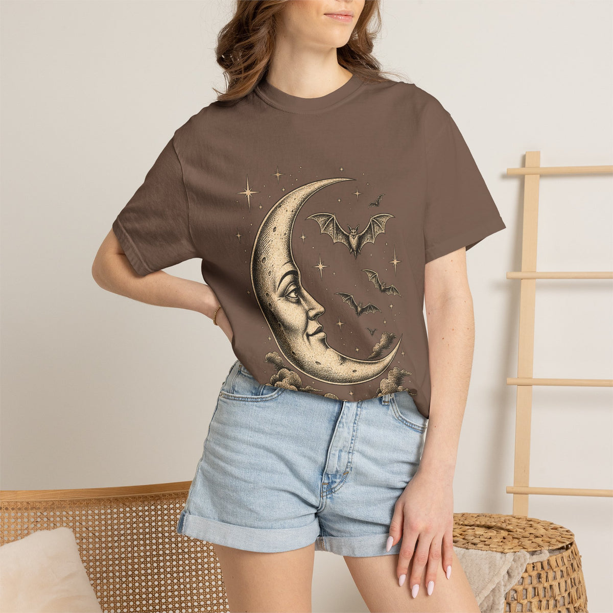 Crescent Moon & Bats Tee
