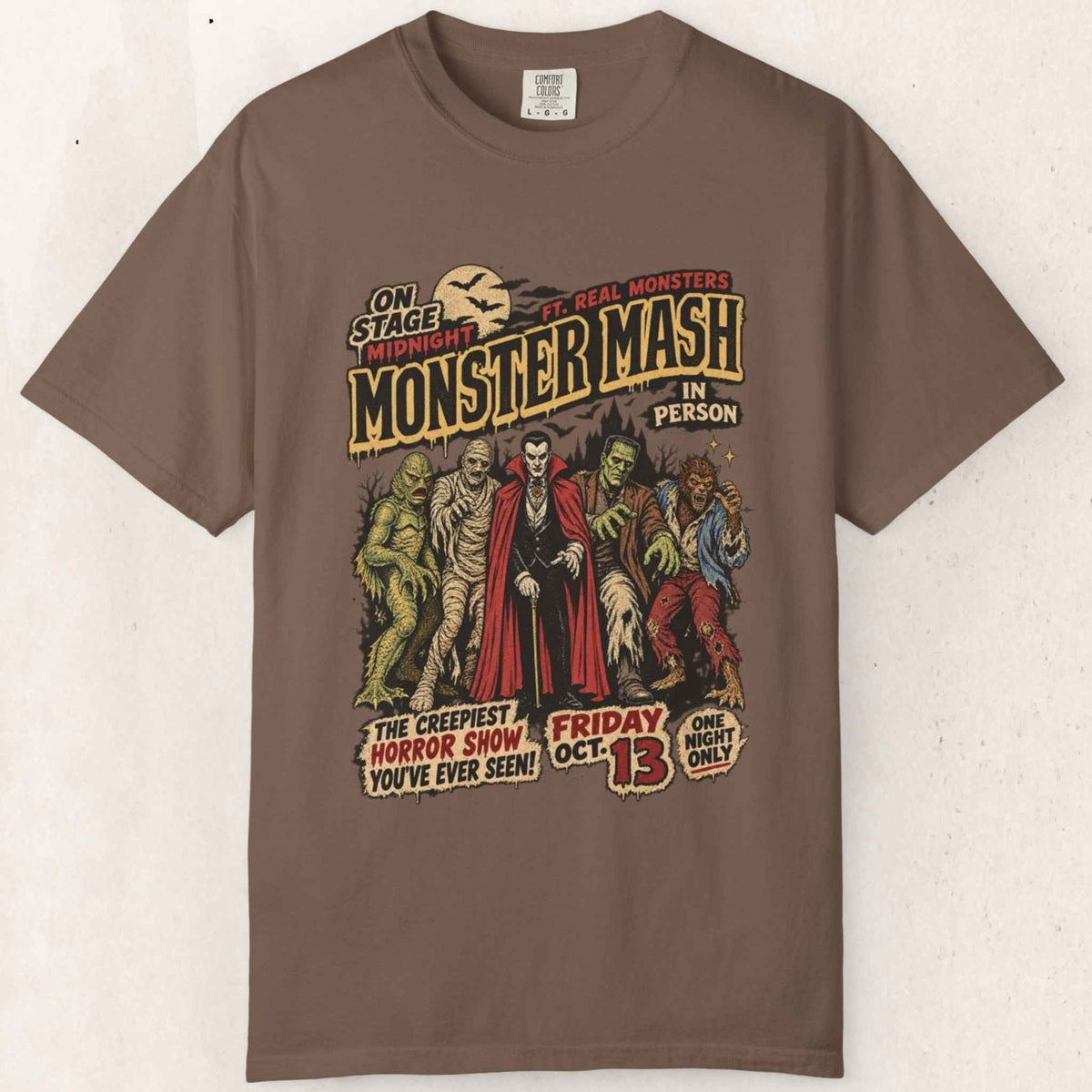 Monster Mash Vintage Horror Tee – Espresso
