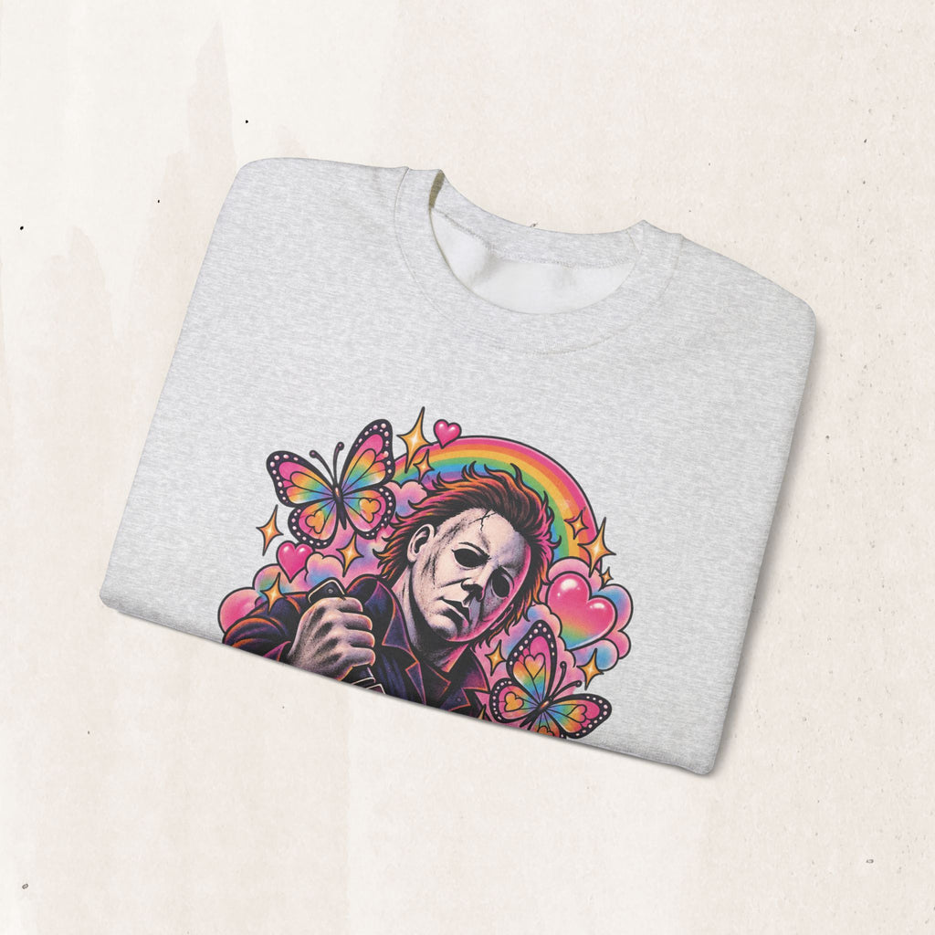 Colorful Michael Myers Horror Heart Crewneck