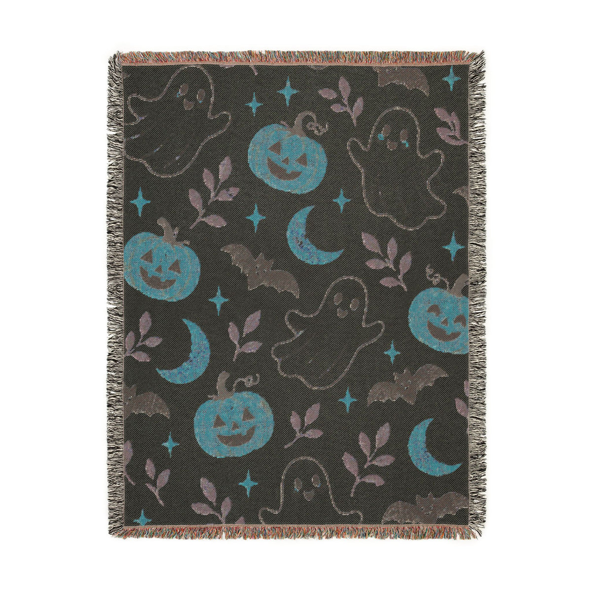 Halloween Ghost & Pumpkin Woven Blanket