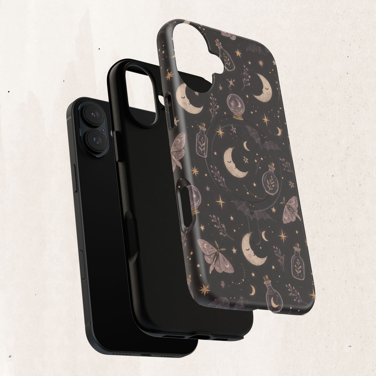 Moon & Moth Magnetic Phone Case — Celestial Protective Tough Case