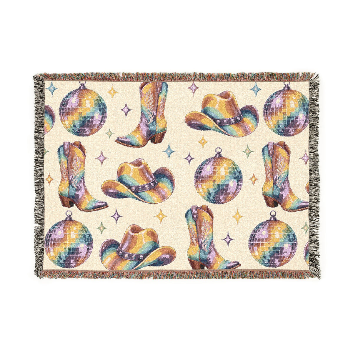 Rainbow Cowboy Woven Blanket