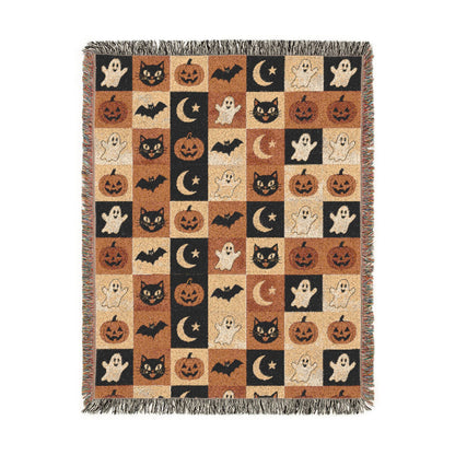 Halloween Patchwork Woven Blanket