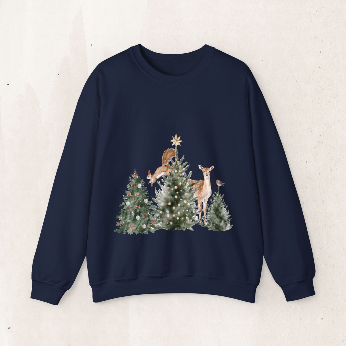 Christmas Woodland Deer Crewneck Sweatshirt