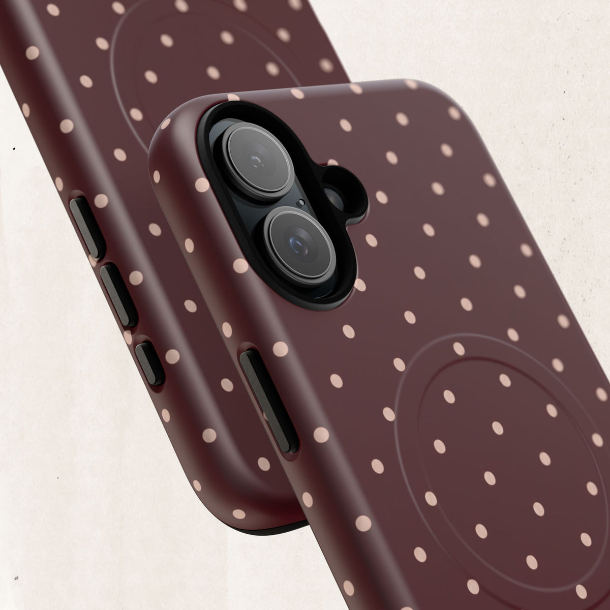Burgundy Polka Dot Magnetic Phone Case Printify