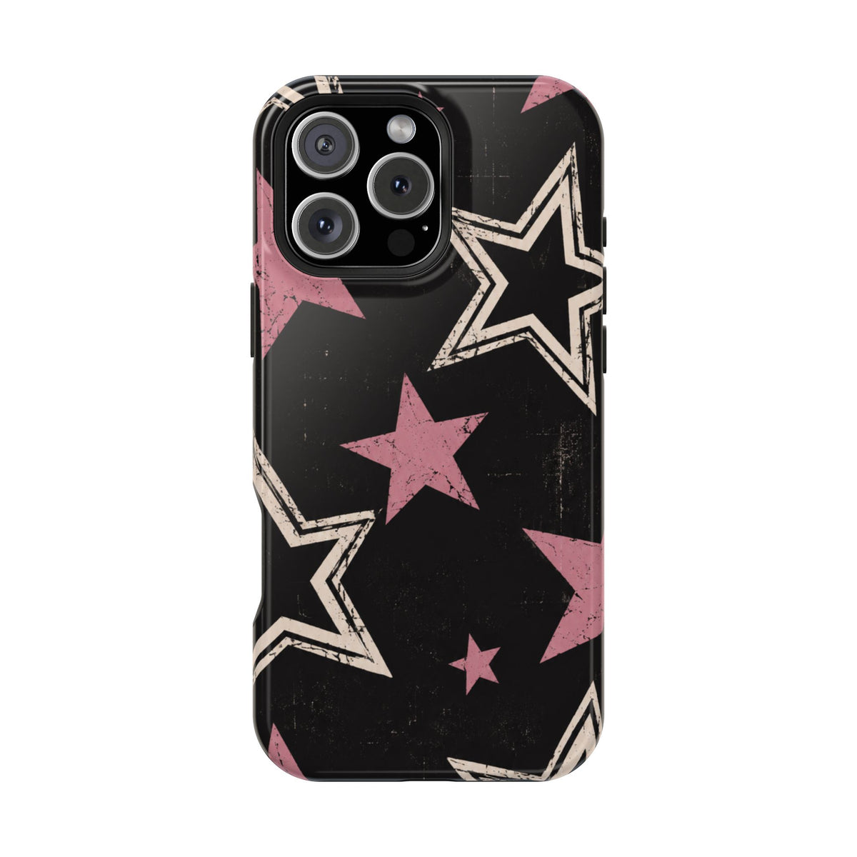 Pink Retro Stars Magnetic Phone Case, alternate view