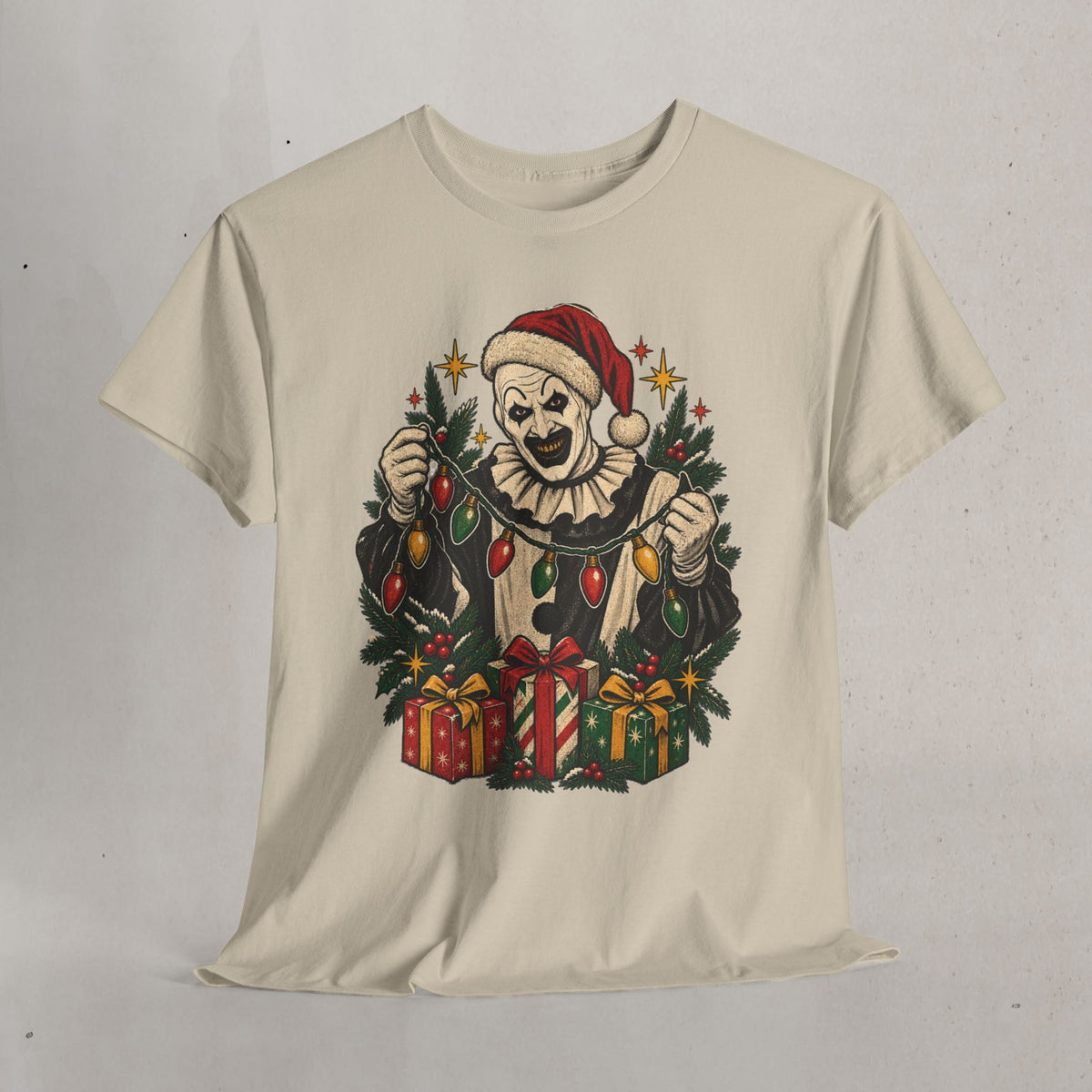 Christmas Art the Clown Tee — Terrifier Festive Horror T-Shirt