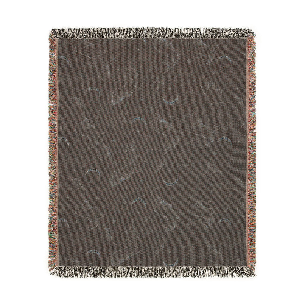Gothic Bats Woven Throw Blanket Printify
