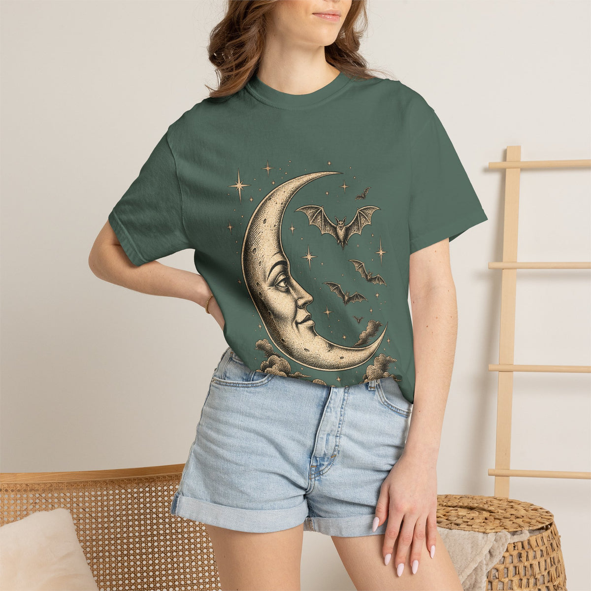 Crescent Moon & Bats Tee
