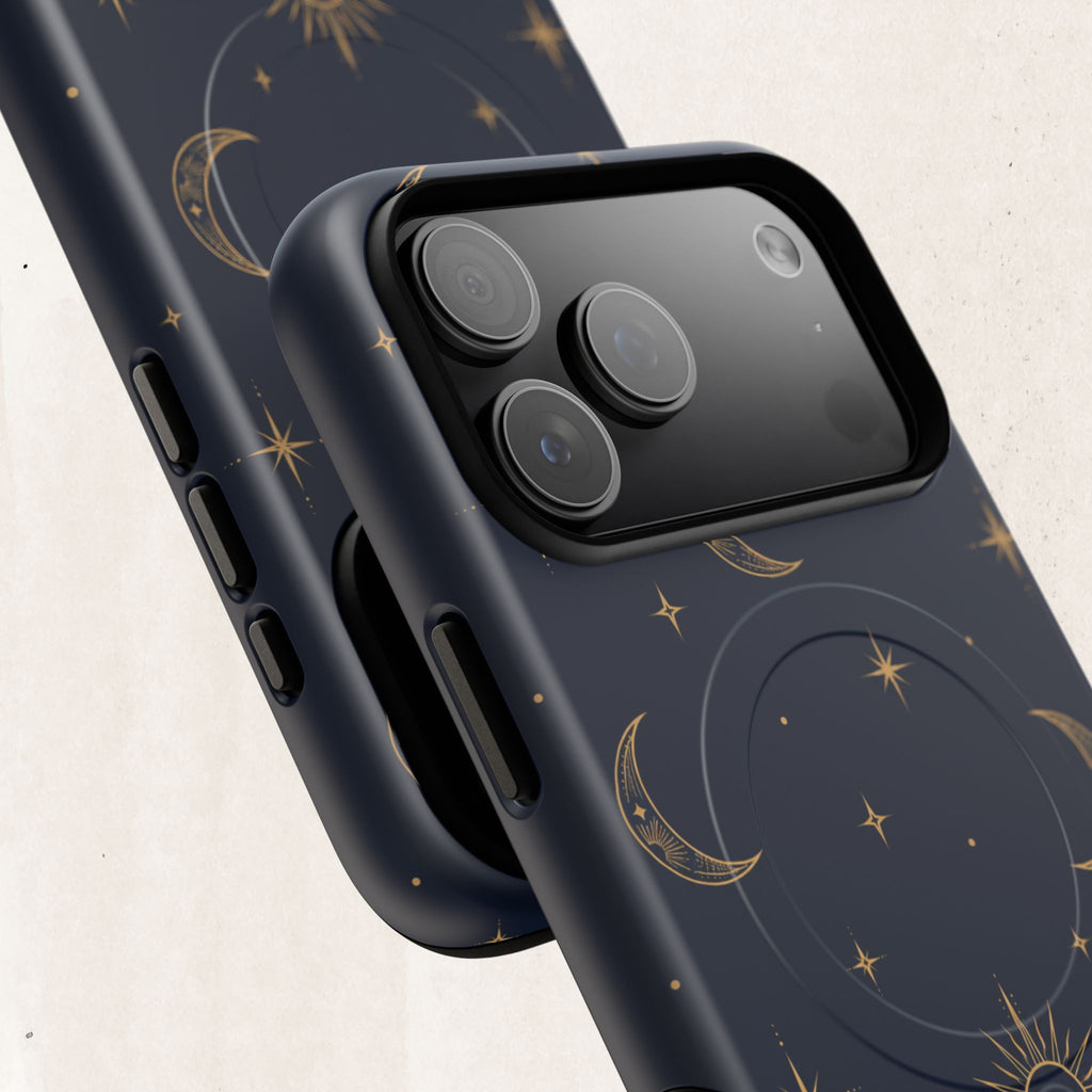 Magnetic Phone Case — Celestial Moon & Stars Tough Protective Cover