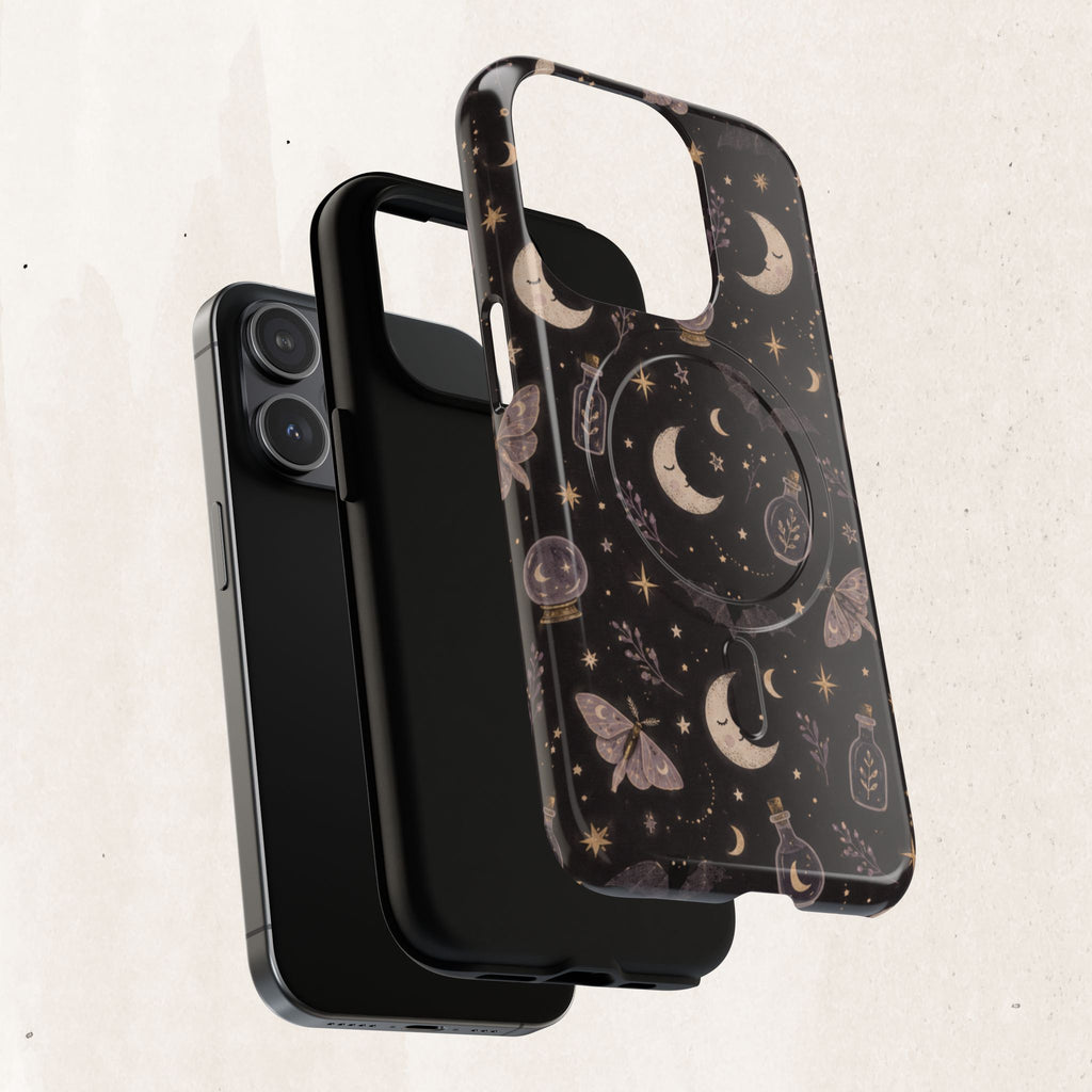 Moon & Moth Magnetic Phone Case — Celestial Protective Tough Case
