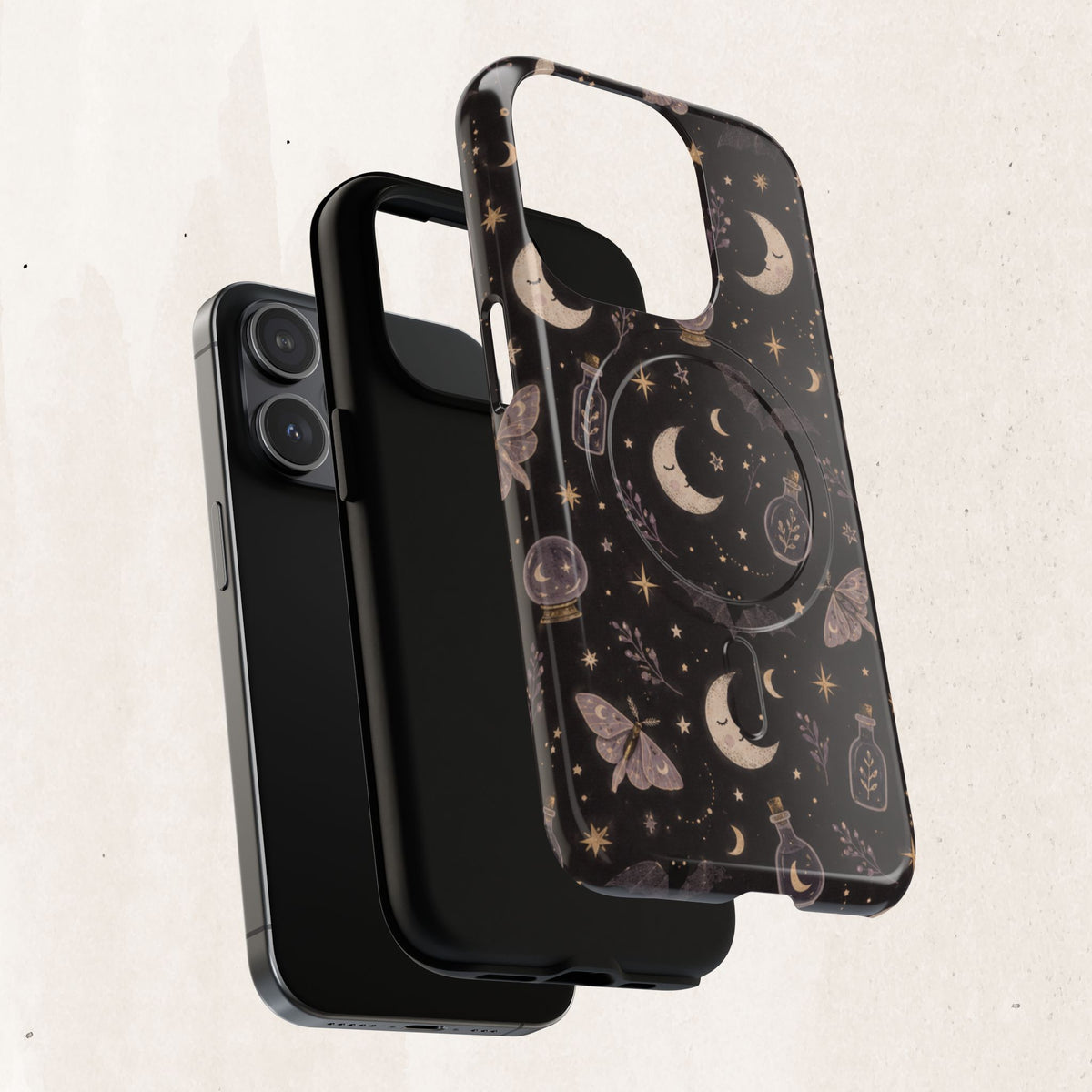 Moon & Moth Magnetic Phone Case — Celestial Protective Tough Case