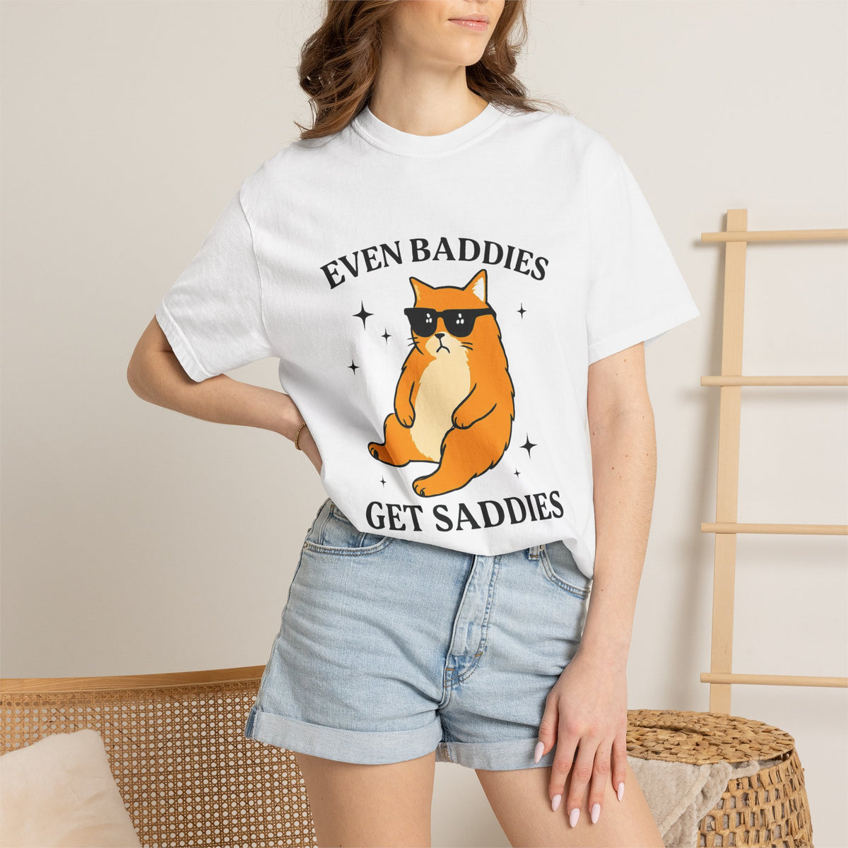 Even Baddies Get Saddies Cat Tee