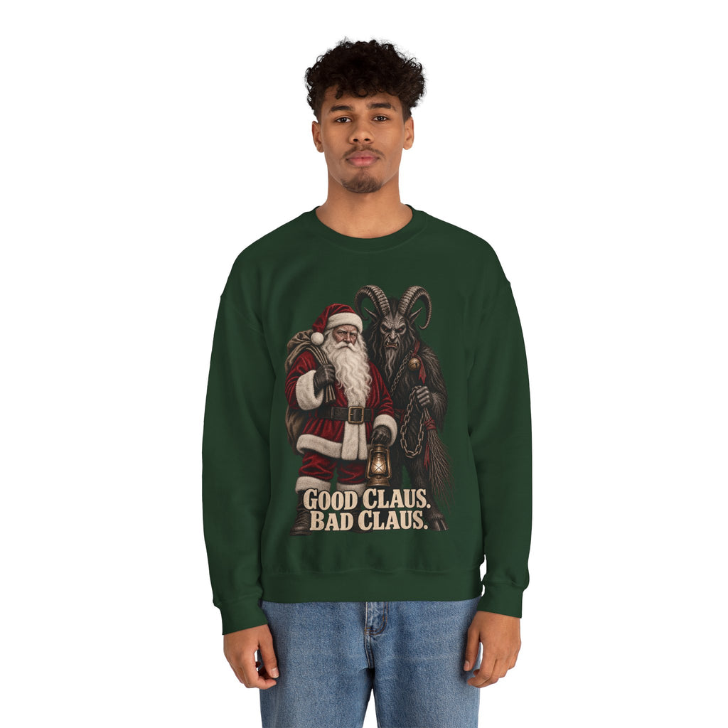 Krampus & Santa Claus Christmas Crewneck Sweater
