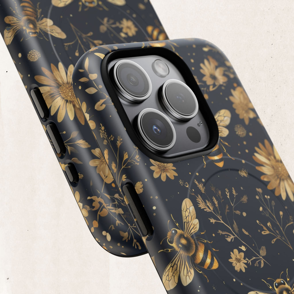 Gold Bees & Daisies Magnetic Tough Case