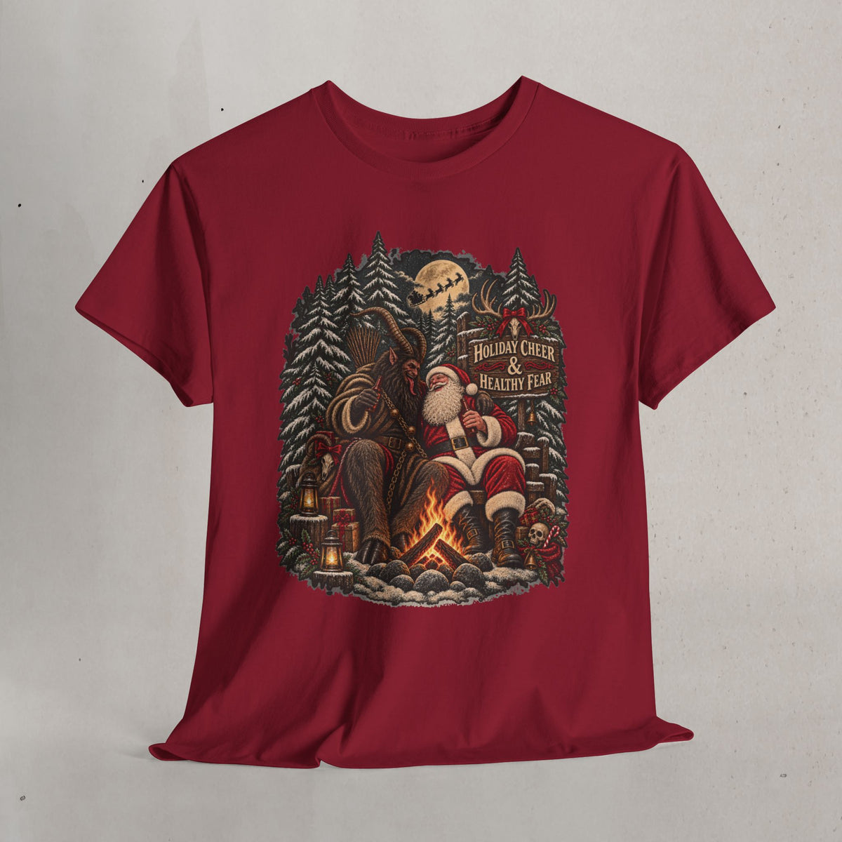 Santa & Krampus Camping Graphic Tee